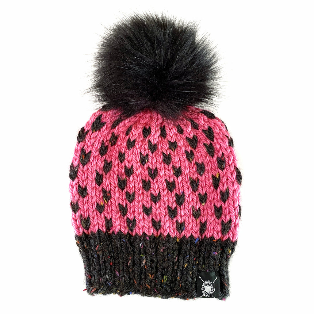 Zero Waste : Tiny Hearts Pom-Pom Beanie(wool free)
