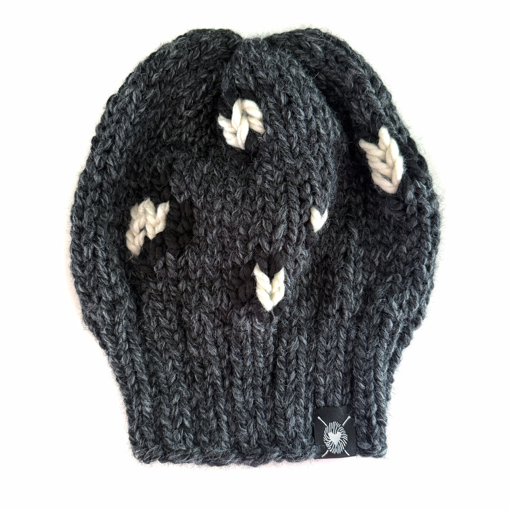 Slouchy Leopard Print Beanie Charcoal