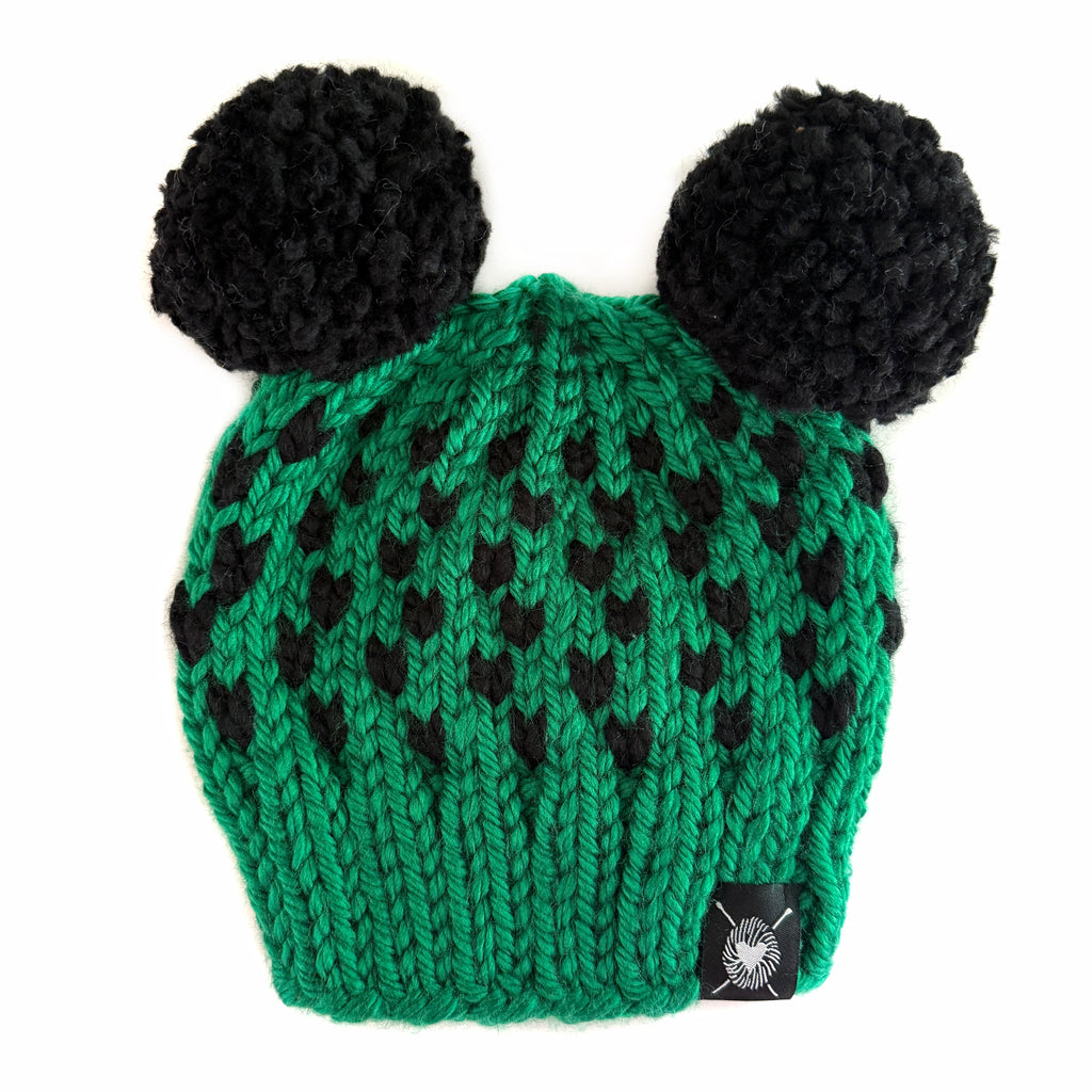 Double Pom-Pom Beanie in Being Green Baby/Youth
