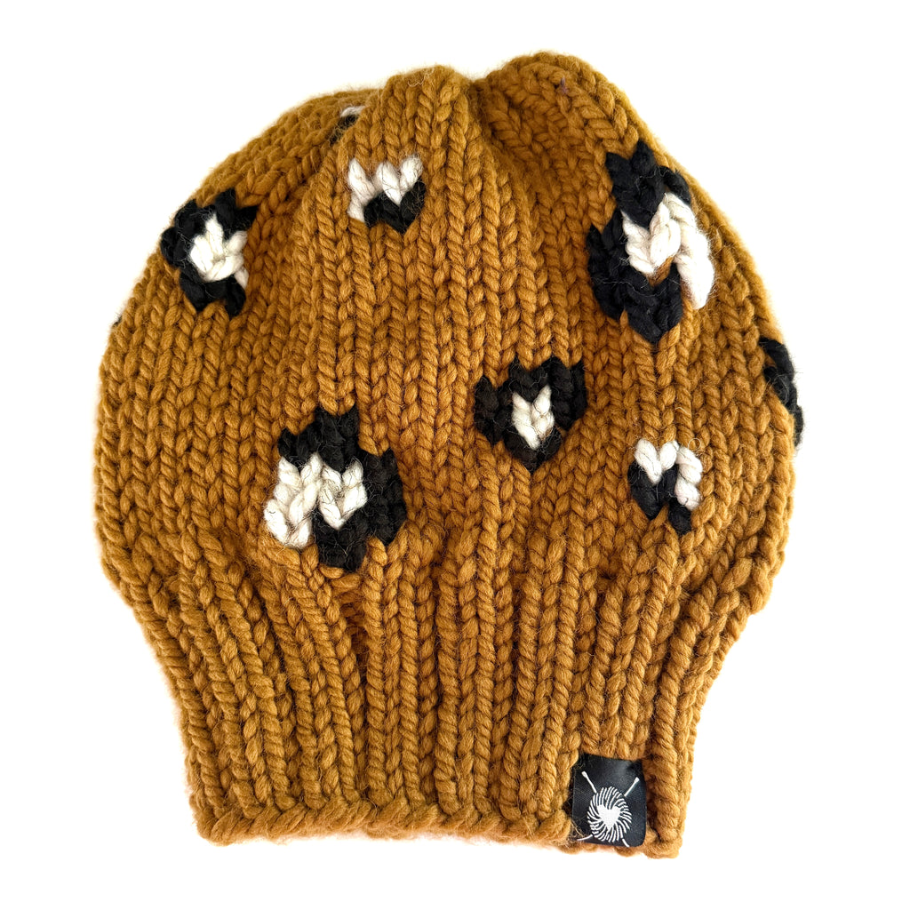 Slouchy Leopard Print Beanie Flax