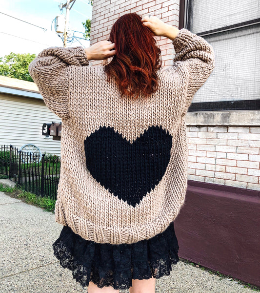 MADE TO ORDER : Heart U Back Cardigan Sweater