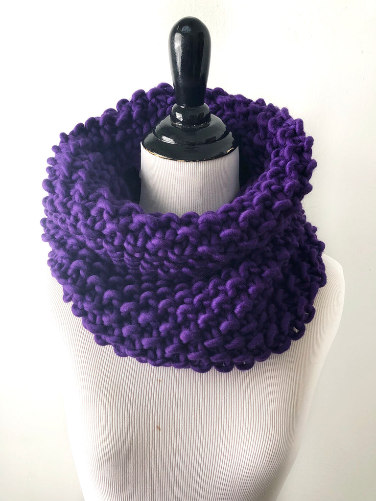 Merino Wool Bubble Fluff Cowl in Acai, Scarf, Nickichicki - Nickichicki