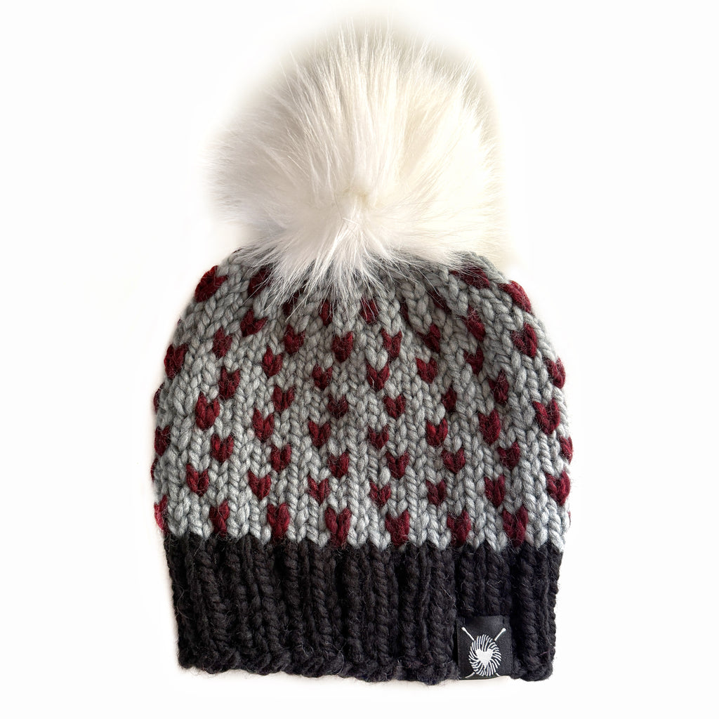 Zero Waste : Tiny Hearts Faux Fur Pom-Pom Beanie