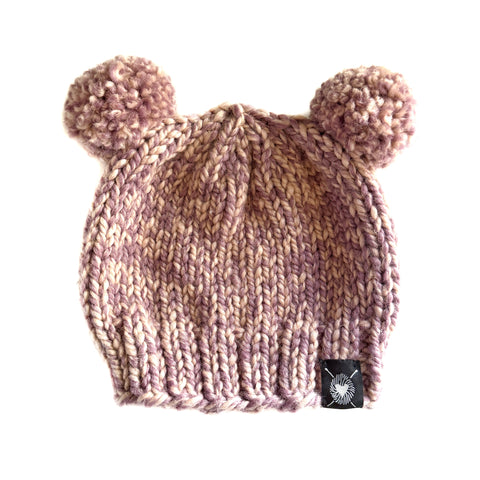 Double Pom-Pom Beanie in Vintage Love Baby/Youth