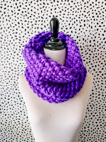 Merino Bubble Fluff Cowl in Neon Purple
