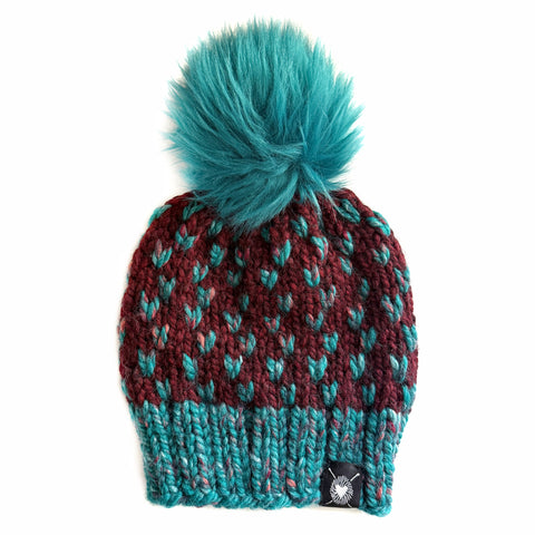 Zero Waste : Tiny Hearts Faux Fur Pom-Pom Beanie