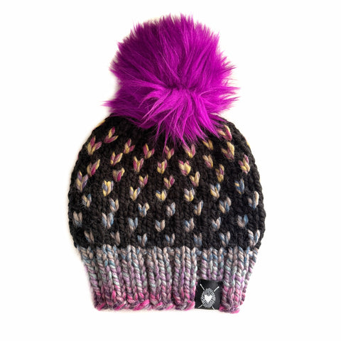 Zero Waste : Tiny Hearts Faux Fur Pom-Pom Beanie
