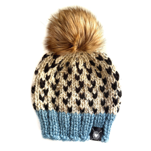 Zero Waste : Tiny Hearts Faux Fur Pom-Pom Beanie