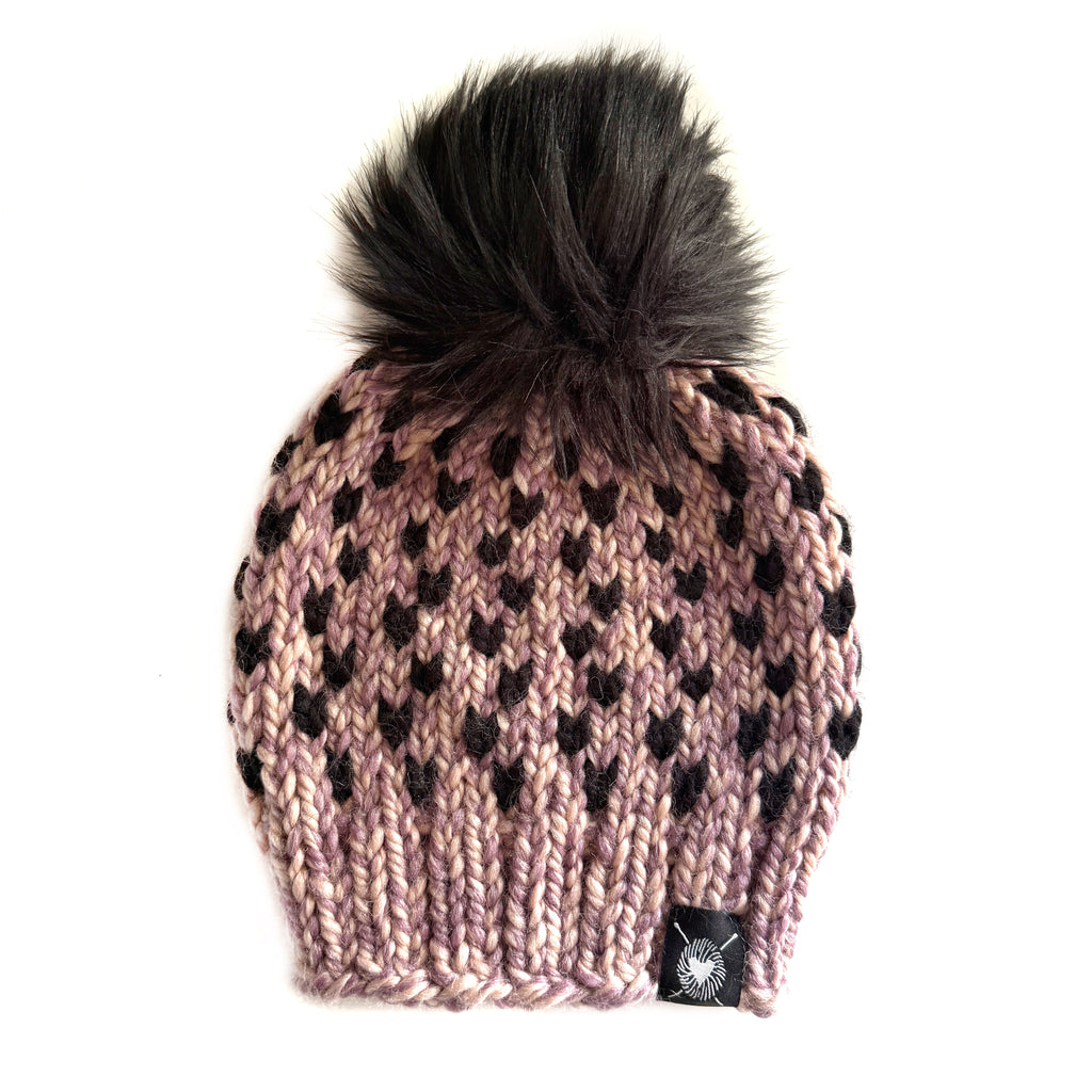 Zero Waste : Tiny Hearts Faux Fur Pom-Pom Beanie