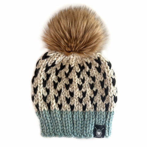 Zero Waste : Tiny Hearts Faux Fur Pom-Pom Beanie