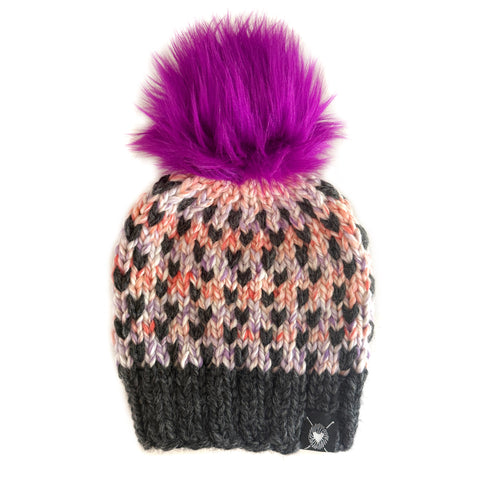 Zero Waste : Tiny Hearts Faux Fur Pom-Pom Beanie