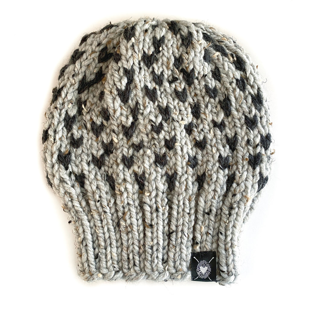 Tiny Hearts Slouchy Beanie in Gray Area