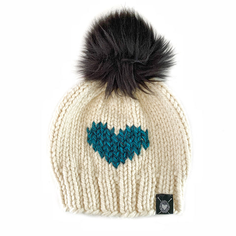 Zero Waste : Big Heart Pom-Pom Beanie