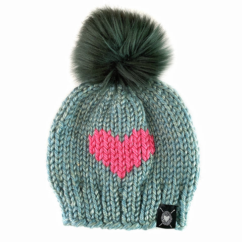 Zero Waste : Big Heart Pom-Pom Beanie(wool free)