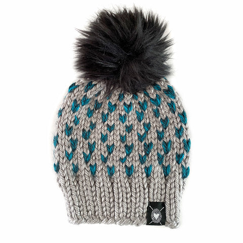 Zero Waste : Tiny Hearts Pom-Pom Beanie(wool free)