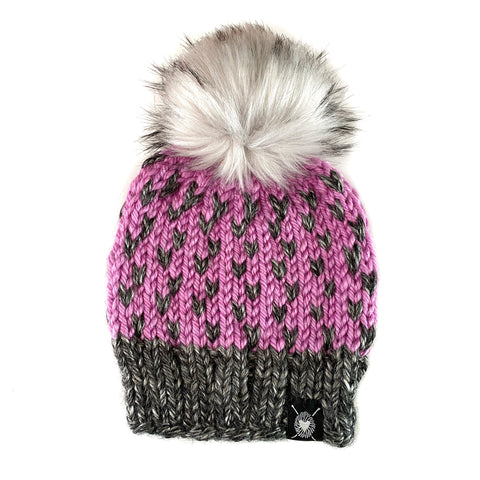 Zero Waste : Tiny Hearts Pom-Pom Beanie(wool free)