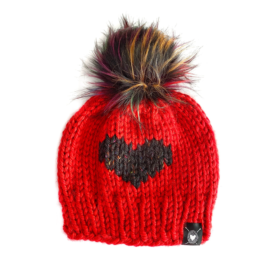 Zero Waste : Big Heart Pom-Pom Beanie(wool free)