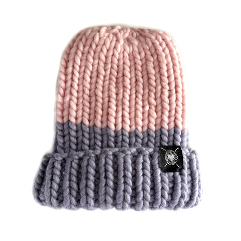 Merino Folded Brim Beanie Blushing Storm