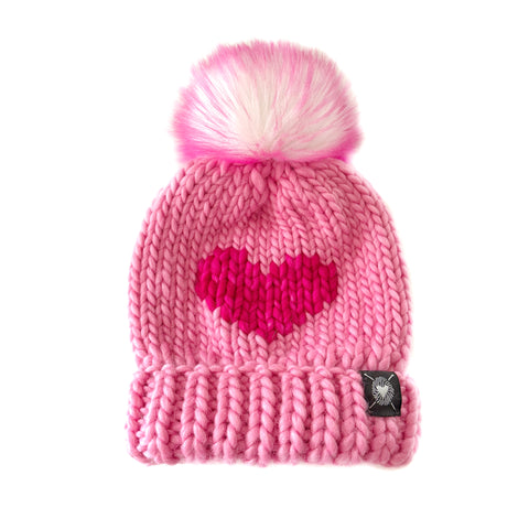 Zero Waste : Luxury Big Heart Pom-Pom Beanie