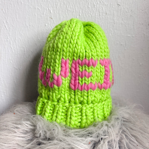 Chunky Hand-Knitted WEIRDO Beanie – Luxury Merino Wool Statement Hat