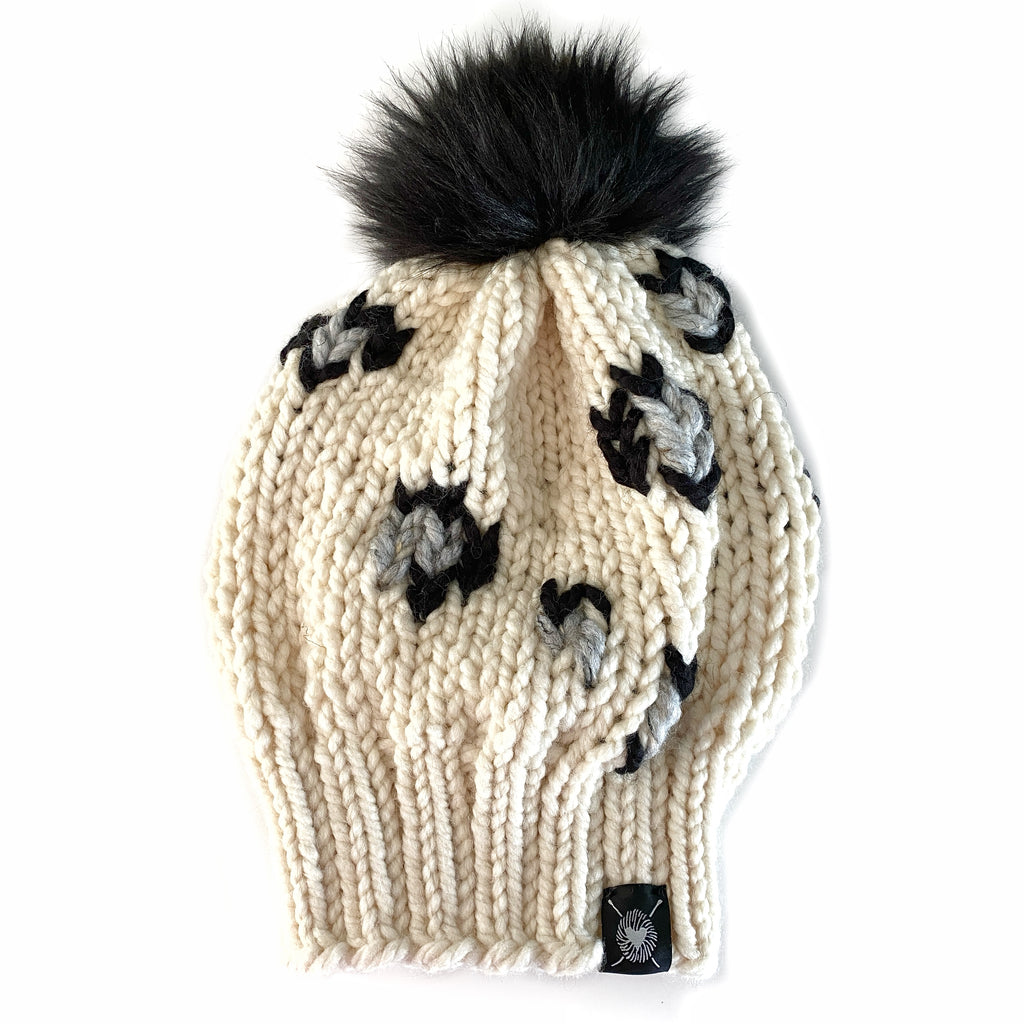 Slouchy Leopard Print Beanie in Negative Space