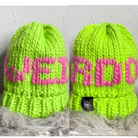Chunky Hand-Knitted WEIRDO Beanie – Luxury Merino Wool Statement Hat