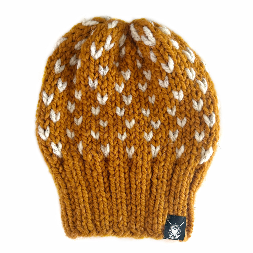 Tiny Hearts Slouchy Beanie in Butterscotched