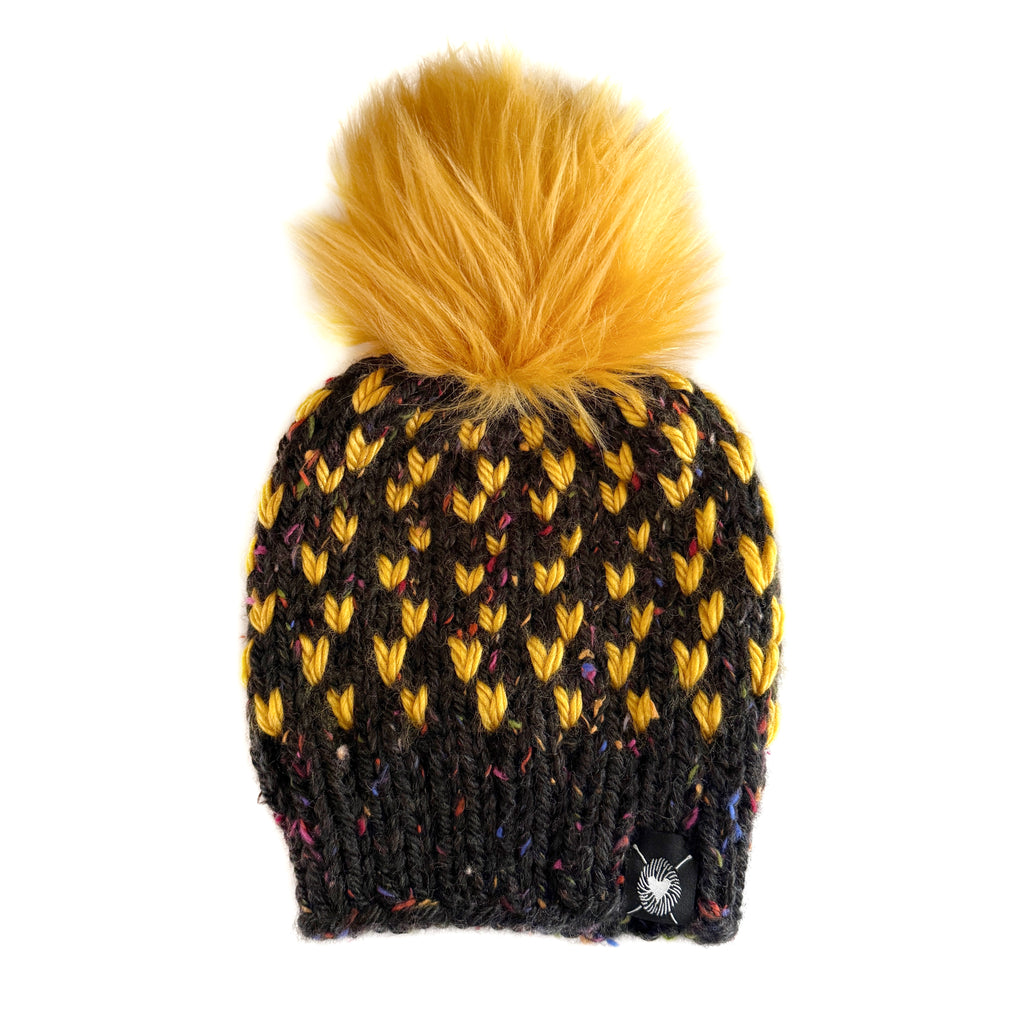 Zero Waste : Big Heart Faux Fur Pom-Pom Beanie