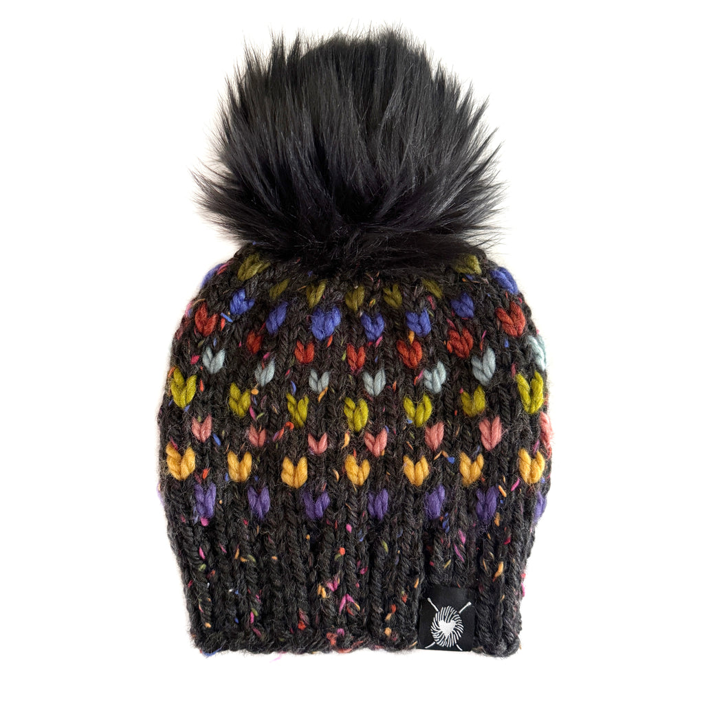 Zero Waste : Big Heart Faux Fur Pom-Pom Beanie