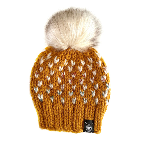 Zero Waste : Big Heart Faux Fur Pom-Pom Beanie
