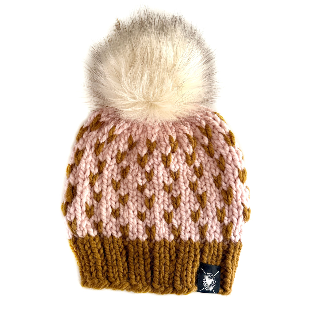 Zero Waste : Tiny Hearts Faux Fur Pom-Pom Beanie