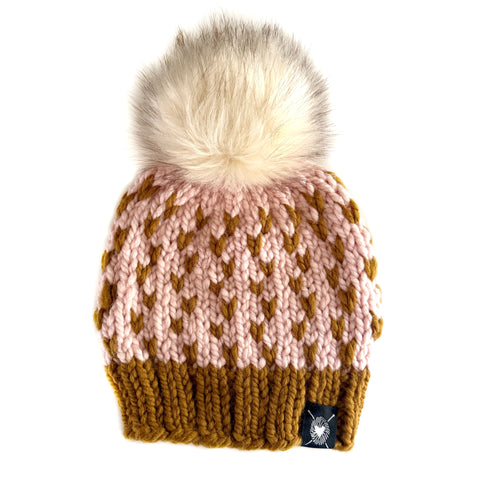 Zero Waste : Tiny Hearts Faux Fur Pom-Pom Beanie