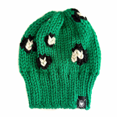 Slouchy Leopard Print Beanie Kelly Green