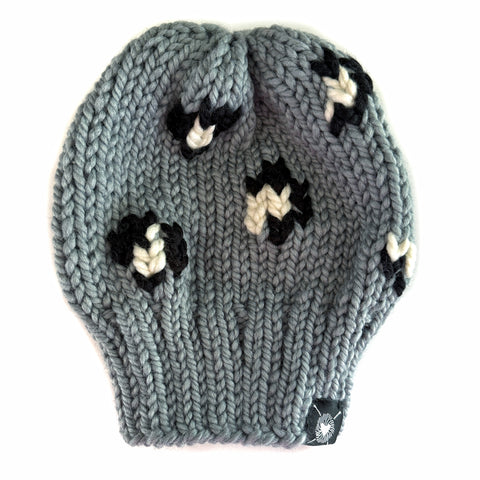 Slouchy Leopard Print Beanie Slate