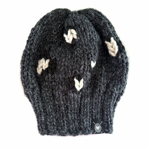 Slouchy Leopard Print Beanie Charcoal