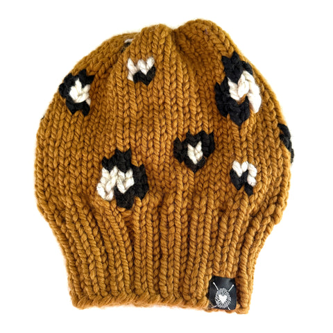 Slouchy Leopard Print Beanie Flax