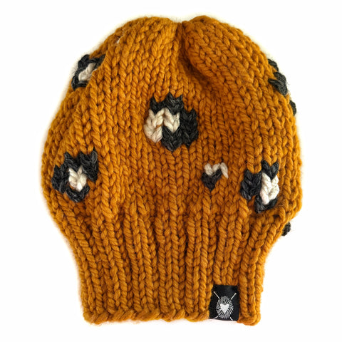 Slouchy Leopard Print Beanie Butterscotch
