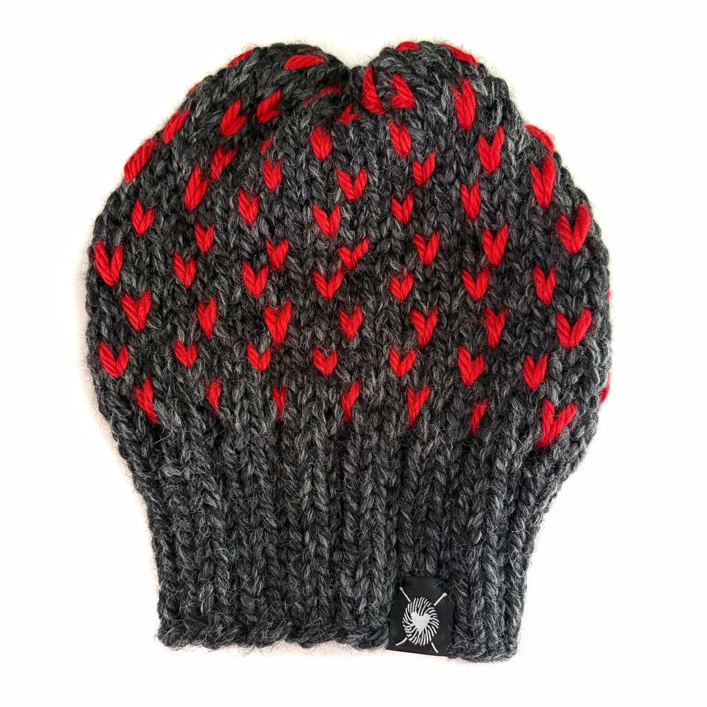 Tiny Hearts Slouchy Beanie in True Love Never Dies