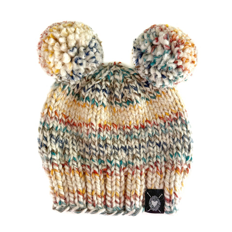Double Pom-Pom Beanie in Autumn Love Baby/Youth