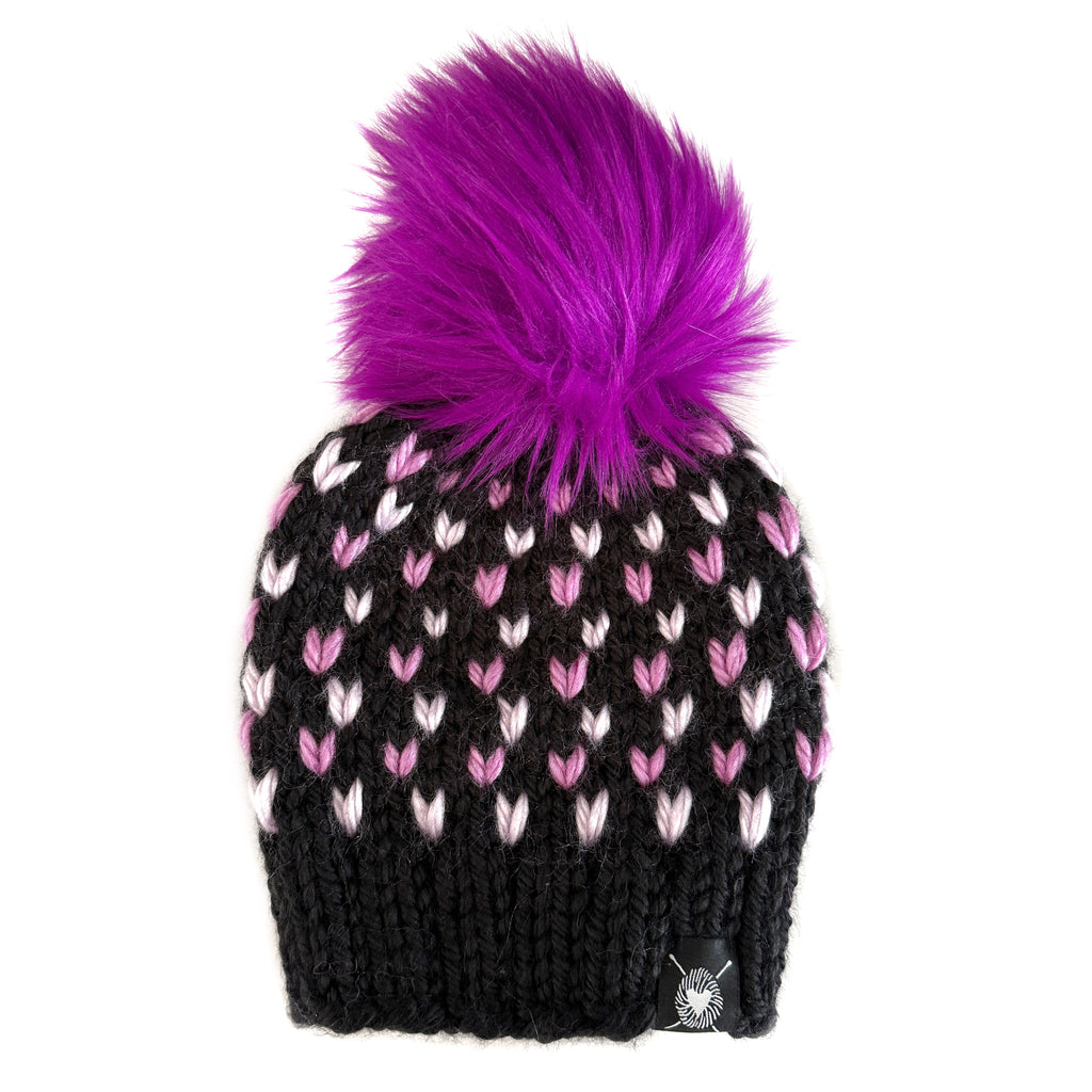 Zero Waste : Tiny Heart Faux Fur Pom-Pom Beanie