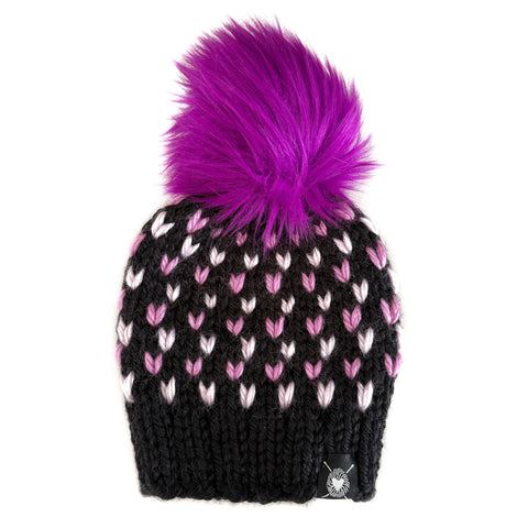 Zero Waste : Tiny Heart Faux Fur Pom-Pom Beanie