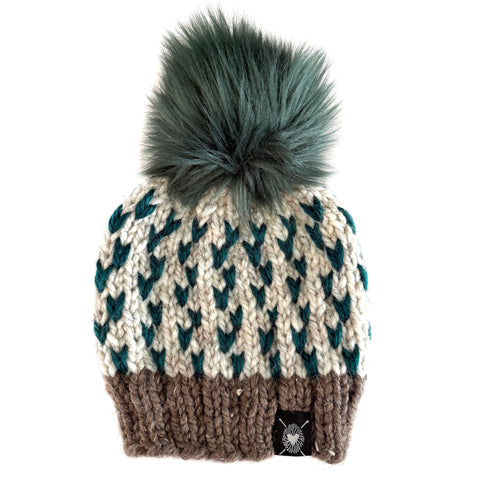Zero Waste : Tiny Heart Faux Fur Pom-Pom Beanie