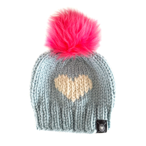 Zero Waste : Big Heart Pom-Pom Beanie