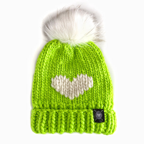 Zero Waste : Luxury Big Heart Pom-Pom Beanie