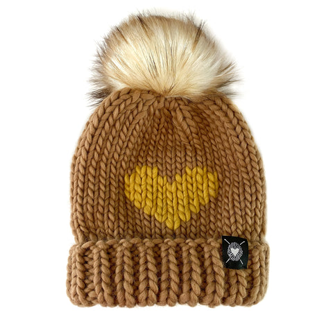 Zero Waste : Luxury Big Heart Pom-Pom Beanie