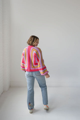 MADE TO ORDER : Not Your Granny's Crochet Cardigan Sweater in Tropicana