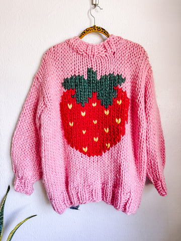 MADE TO ORDER : Strawberry Cardigan Sweater