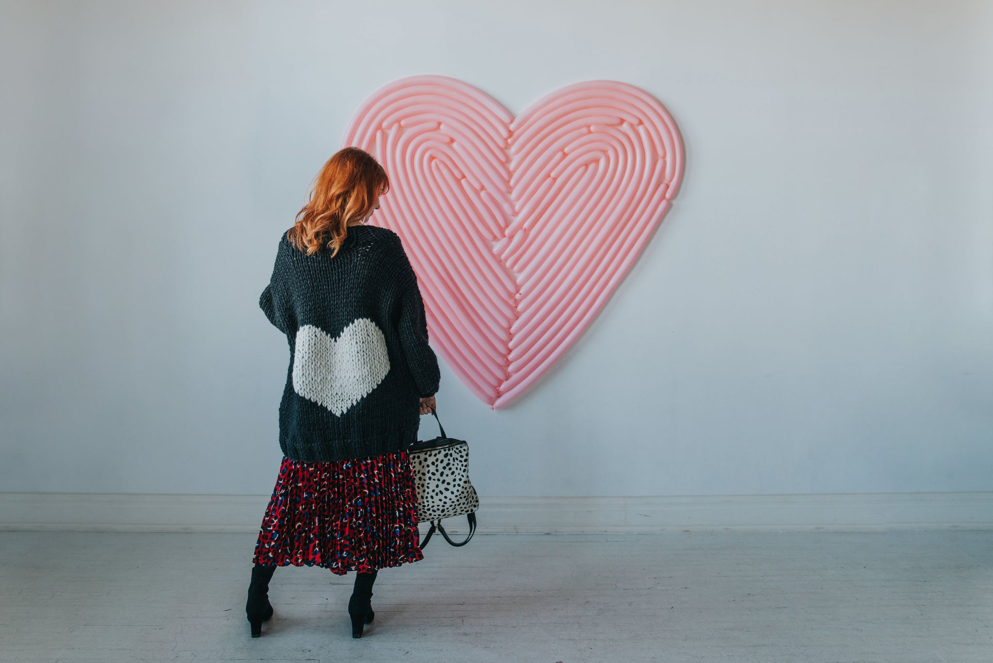 Nickichicki Heart U Back Hand-Knit Sweater