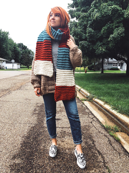 Stripe Up Your Life Scarf in Spiced Skies