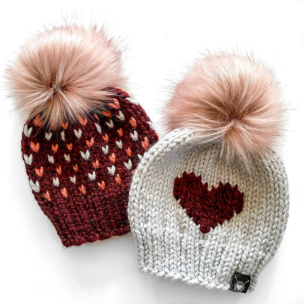 Tiny Hearts Faux Fur Beanie in Tiny Flutters Baby/Youth